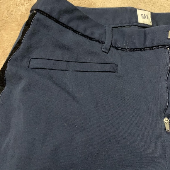 GAP vintage navy blue stretchy tuxedo pants with velvet piping - Picture 6 of 7